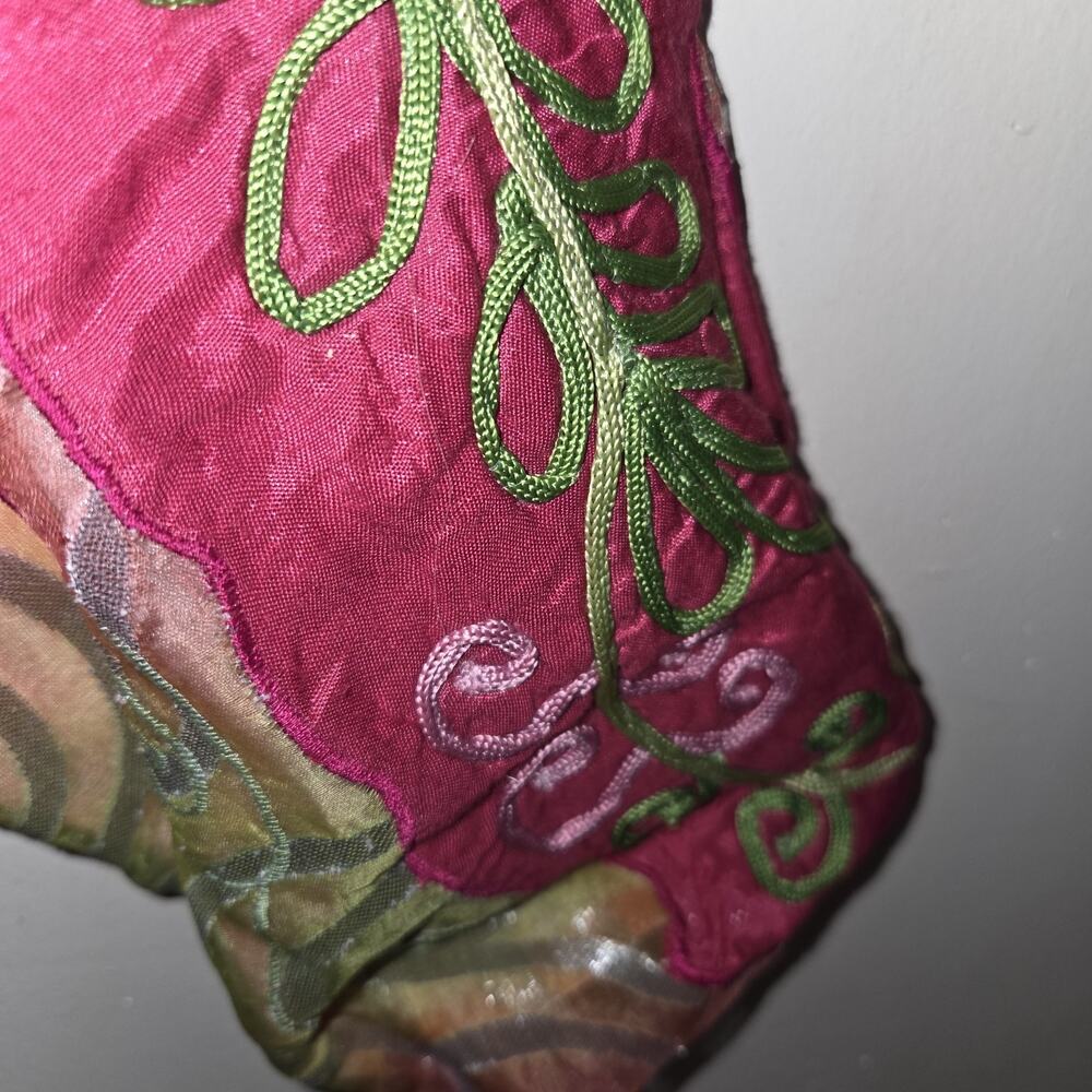 Vintage Jeevan Silk Top Jacket Plus Sz 2X Art To Wear Artsy Textured Silk Blend - Picture 5 of 16
